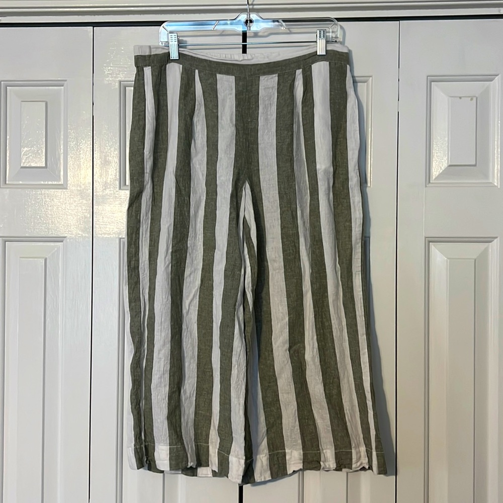 Beachlunchlounge collection linen striped capri length pants